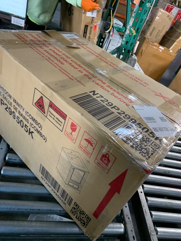 Photo 1 of *** FOR PIECES ONLY****. Merax 20 inch Bathroom Vanity with Ceramic Sink, Modern Bathroom Sink Storage Cabinet with Soft Close Door, Adjustable U-Shaped Shelf and Drawer, Small Single Sink Bathroom Vanities, White