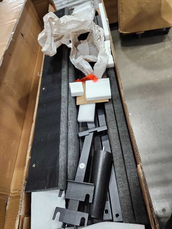 Photo 1 of *************INCOMPLETE, THIS IS ONLY 1 BOX IN A MUTLI BOX SET************
Seventable Bed Frame Twin Size with Charging Station, LED Bed with Upholstered Storage Headboard, Metal Platform Bed with Under Bed Storage, No Box Spring Needed, Noise Free, Easy