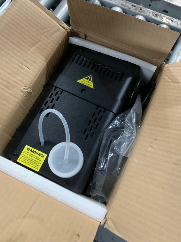 Photo 1 of ***************MISSING REMOTES***************
Fog Machine Smoke Machine, 18 LED Lights with 13 Colors, 600W and 2500CFM Fog, Wireless&Wired Remote control, Perfect for Wedding, Halloween, Party and Stage Effect (BLACK)
