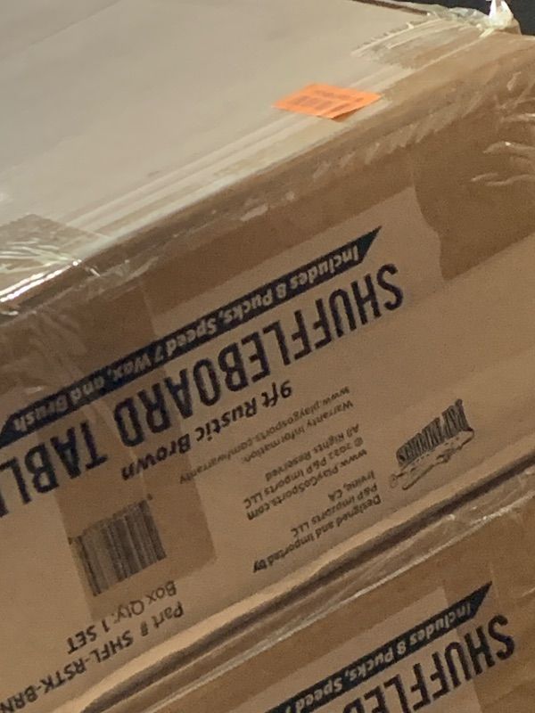 Photo 1 of ***FACTORY SEALED******TRUCK/TRAILER PICKUP ONLY***GoSports Premium 9 ft Shuffleboard Table with 8 Pucks, Shuffleboard Wax, and Brush