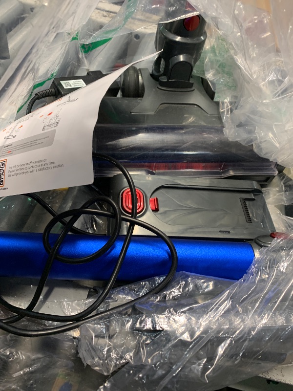 Photo 1 of ***DAMAGED - SEE NOTES/PICTURES*** Cordless Vacuum Cleaner, 600W/50KPA, 70 Mins Runtime Self-Standing Stick Vacuum, Vacuum Cleaners for Home with Anti-Tangle Brush, Smart Display, 1.8L Cup Vacuum for Pet Hair/Carpet/Floor (Blue)