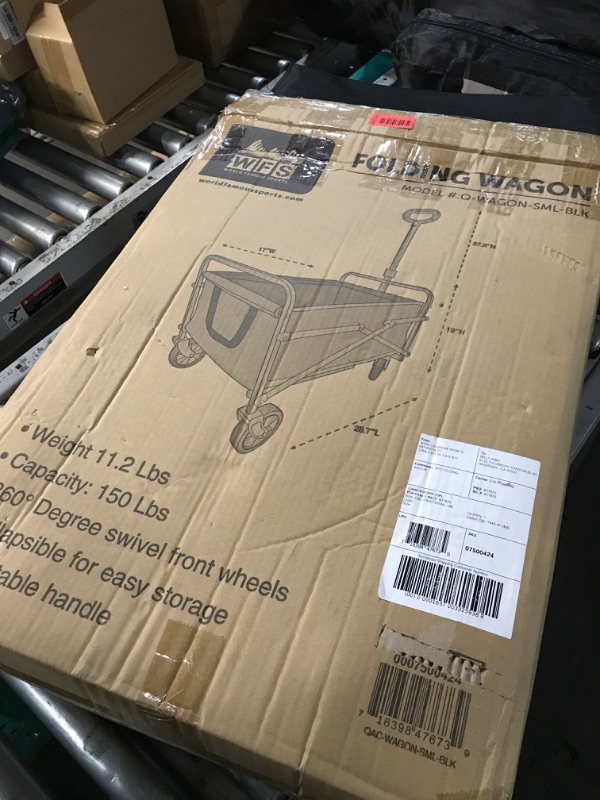 Photo 1 of ***STOCK PHOTO FOR REFERENCE ONLY***Hikemoon 34'' Extra Long Collapsible Wagons Carts Foldable, 360LBS Heavy Duty Folding Beach Wagon Cart with Wheels, Portable Utility Outdoor Wagon for Grocery, Shopping, Garden, Sports, Camping, Black