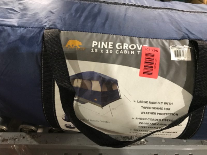 Photo 1 of ***STOCK PHOTO FOR REFERENCE ONLY***10 Person Camping Tent - Large Outdoor Tent with Room Divider and Rainfly - Family Camping House with 2 Doors and 4 Screen Windows by Wakeman Outdoors (Navy)