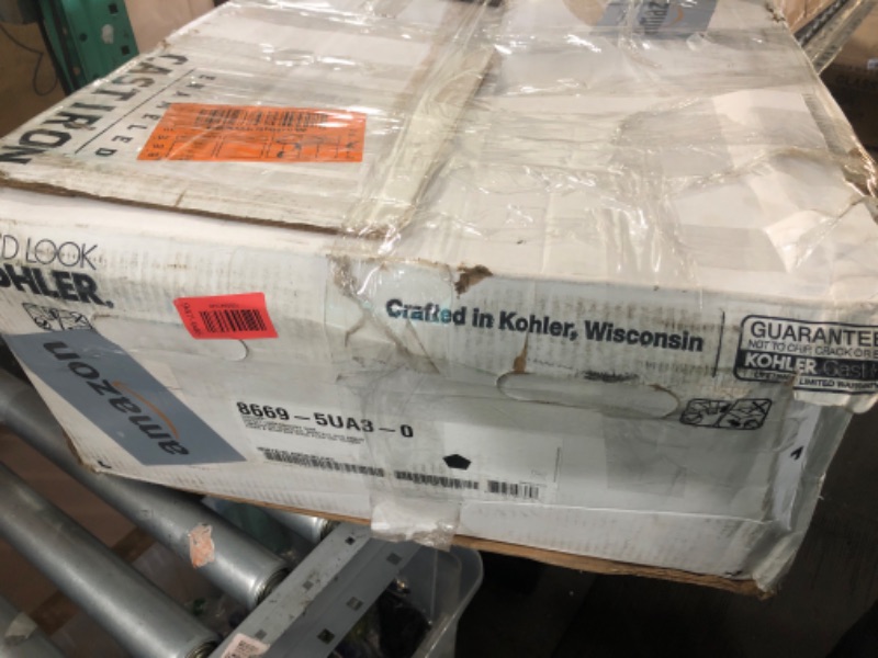 Photo 1 of (used)(damaged)(please see ALL images) Kohler 8669-5UA3-0 Riverby® 33" undermount double-bowl workstation kitchen sink, White