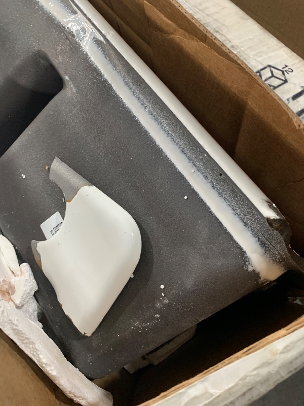 Photo 1 of (used)(damaged)(please see ALL images) Kohler 8669-5UA3-0 Riverby® 33" undermount double-bowl workstation kitchen sink, White