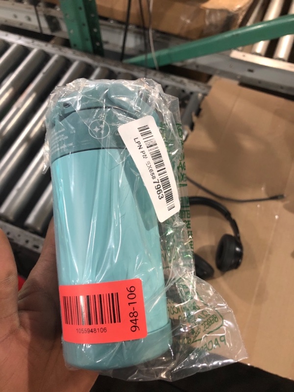 Photo 1 of (USED/FAIR) (BAGGED) THERMOS FUNTAINER Water Bottle with Straw - 12 Ounce - Kids Stainless Steel Vacuum Insulated Water Bottle with Lid, Blue/Green