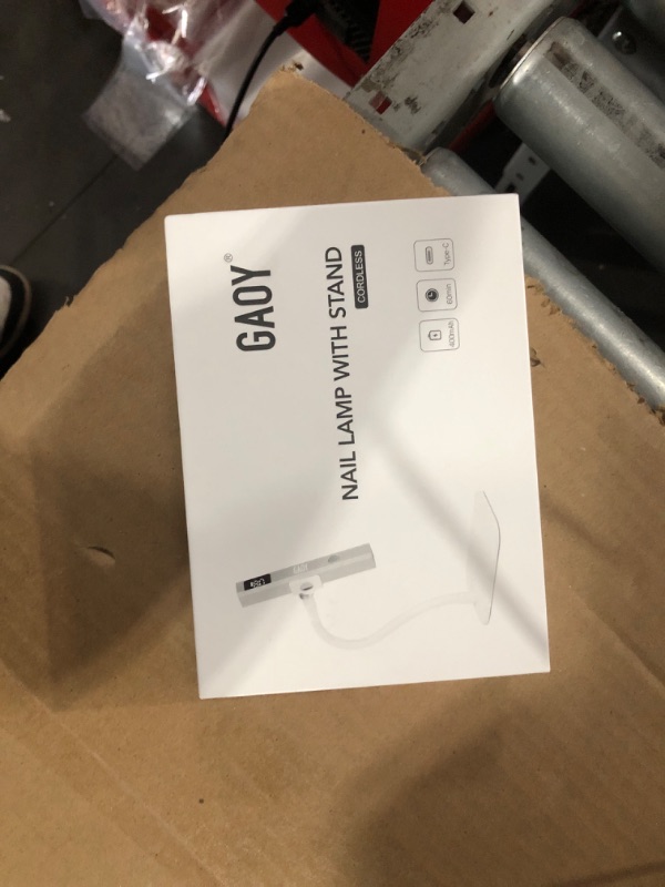 Photo 1 of ***FACTORY SEALED***GAOY Cordless Nail Lamp with Stand, Mini Handheld UV Light with LCD Display for Gel Nails, Rechargeable USB Nail Dryer for Fast Curing, Silver