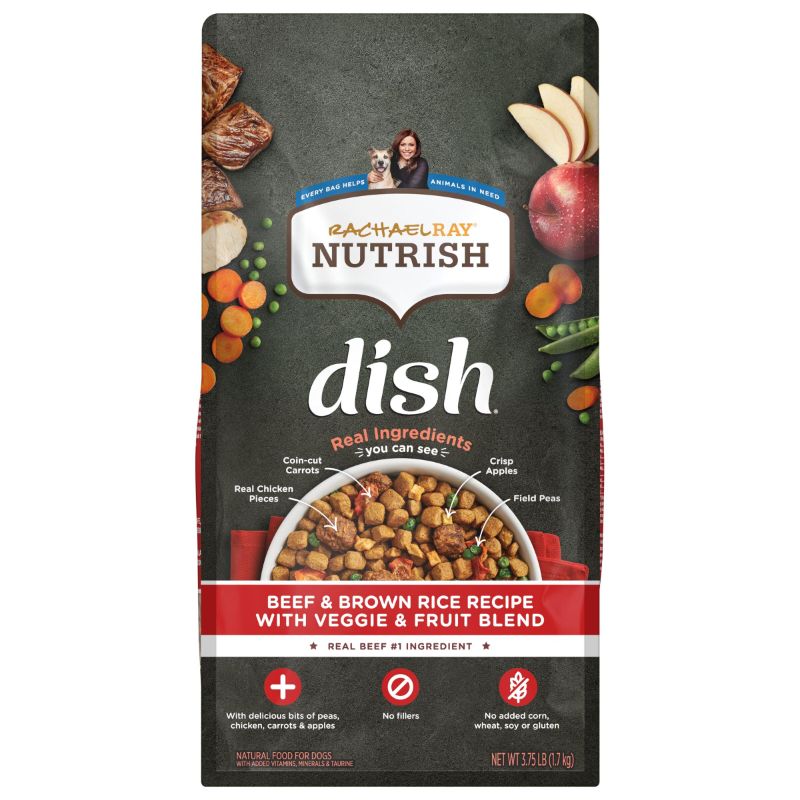 Photo 1 of ***EXP; (11/19/2025)******FACTORY SEALED***Rachael Ray Nutrish Dish Premium Natural Dry Dog Food, Beef & Brown Rice Recipe with Veggies, Fruit & Chicken, 3.75 Pounds 4 PACK OF 4 BAGS 16 BAGS TOTAL
