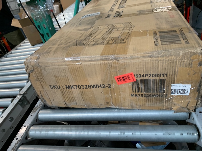 Photo 1 of ***PARTIAL SET ***(BOX 2 OF 2 ONLY)
DICTAC Triple Bunk Bed for Kids with Storage Drawers and Charging Station Twin Over Twin Metal 3 Bunk Bed with Storage Shelves and Box,3 Beds with Guardrails and Ladder ,No Box Spring Needed, White