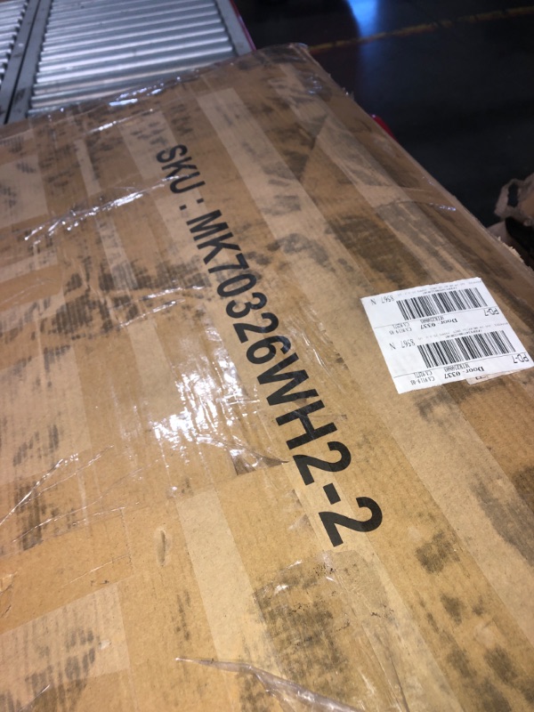 Photo 1 of ***PARTIAL SET ***(BOX 2 OF 2 ONLY)
DICTAC Triple Bunk Bed for Kids with Storage Drawers and Charging Station Twin Over Twin Metal 3 Bunk Bed with Storage Shelves and Box,3 Beds with Guardrails and Ladder ,No Box Spring Needed, White