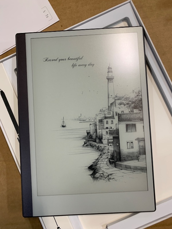 Photo 1 of Android E-Ink ePaper Tablet, Paperwhite eBook Reader Digital Notebook for Note Taking, Drawing Paper White Graphics Notepad with Stylus and Case, Cloud Sync and Screen Casting - Model Mini 9.7" Silver