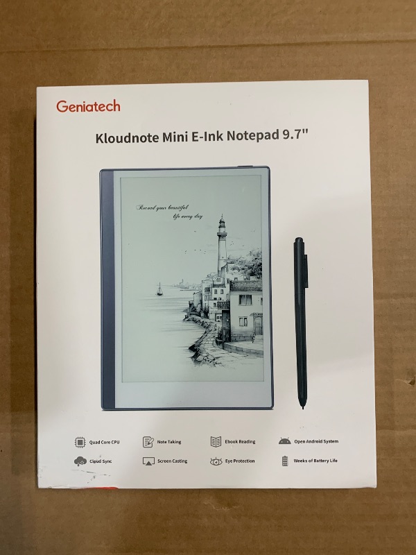 Photo 1 of Android E-Ink ePaper Tablet, Paperwhite eBook Reader Digital Notebook for Note Taking, Drawing Paper White Graphics Notepad with Stylus and Case, Cloud Sync and Screen Casting - Model Mini 9.7" Silver