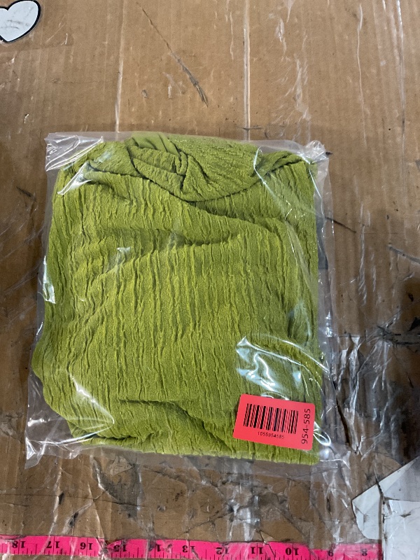 Photo 1 of (USED/FAIR) Acelitt Women's Summer Dresses 2025 Beach Casual Crewneck Loose Sundress Ribbed Cut Out Mini Dress Green large