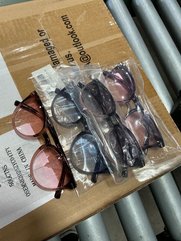 Photo 1 of 100 CLASSIC 4-Pack Trendy Colored Lens Cateye Reading Glasses for Women Spring Hinges Readers Ladies Fashion Eyeglasses (3.00x)