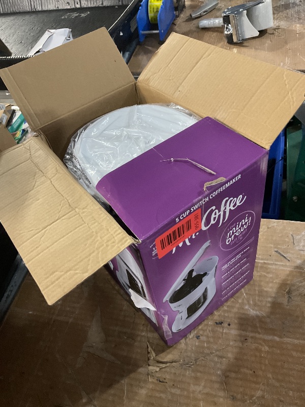 Photo 1 of (missing coffee pot) Mr. Coffee 2134286 ® 5-Cup Mini Brew Switch Coffee Maker, White