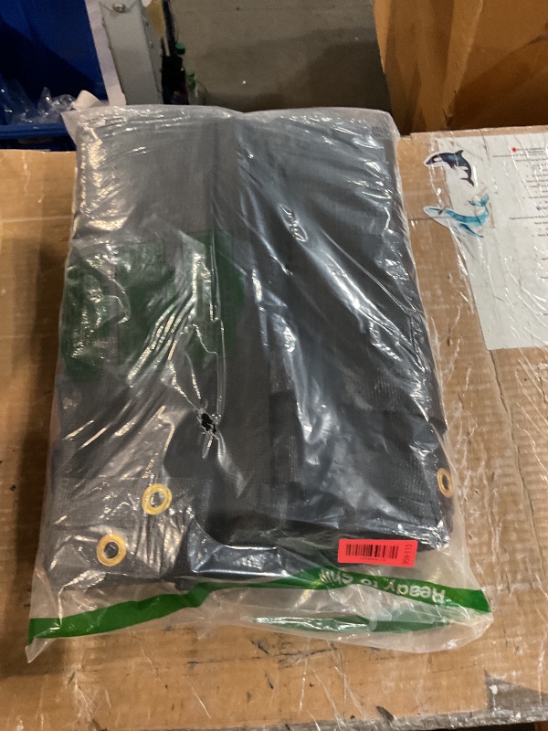 Photo 1 of [WindscreenSupplyCo] 60-70% 8 FT X 10 FT Mesh Tarp/Shade Cloth 9-Needle Knitted Heavy Duty Black with Grommets for Green House, Garden, pergola, Pools, Dump Truck - MT0810BLKX1