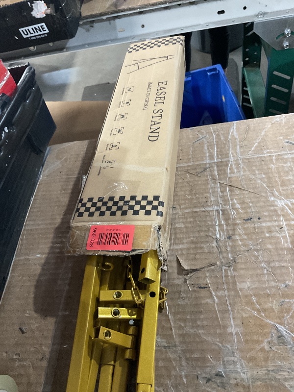 Photo 1 of (missing hardware) Gold Easel Stand for Sign, Heavy Duty Metal Display Easel with Adjustable Chain, 4-Tier Height Art Easel for Painting