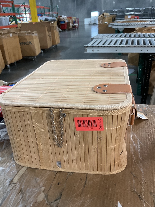 Photo 1 of ***(MAJOR DAMAGE/ SEE NOTES)***Picnic Basket Set for 2 with Waterproof Blanket Insulated Wine Pouch Hamper with Cutlery for Two Persons, Family,Couple,Camping,Outdoor,Wedding Gift, Birthday