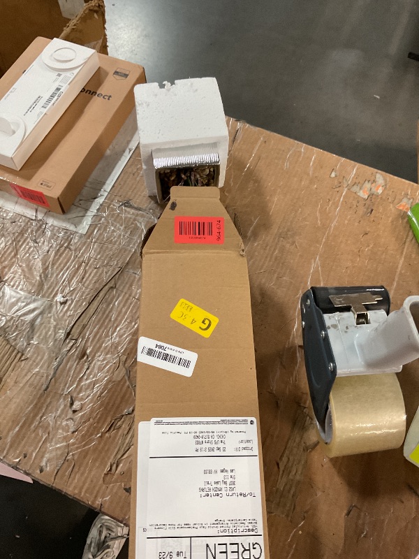 Photo 1 of (PLASTIC) (USED/FAIR) YSZL Artificial Potted Orchid Faux Phalaenopsis Silk Flowers Bonsai Realistic Arrangement in Silver Vase for Home Decoration Table Centerpiece, Orange