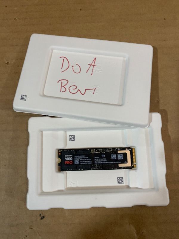 Photo 1 of * may or may not work*
Samsung SSD 9100 PRO 4TB, PCIe 5.0x4 M.2 2280, Seq. Read Speeds Up to 14,800MB/s, Best for AI Computing, Gaming, and Heavy Duty Workstations (MZ VAP4T0B/AM)
