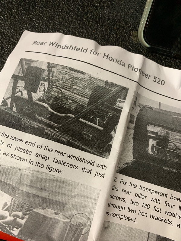Photo 1 of (please see all images) Honda Pioneer 700 / 700-4 Windshield by Clearly Tough - Full Folding Lexan MR10 premium polycarbonate -SCRATCH RESISTANT- Made in America!