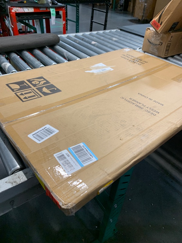 Photo 1 of ***FACTORY SEALED***AMUSIGHT Large Clear Acrylic Dry Erase Board, 36" X 24" Golden Non-Magnetic Frameless Clear White Board for Wall, Erasable Acrylic Board for Wall, Home, Office, School, 2 Markers