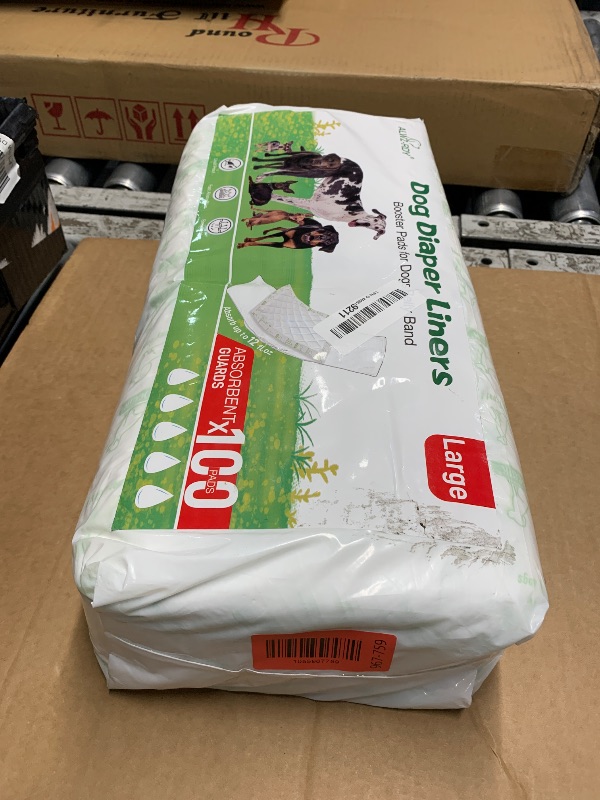 Photo 1 of (single pack) Dog Diaper Liners 100ct,Super Leak Proof and Absorption Disposable Dog Diaper Booster Pads for Female and Male Fit Most Reusable Pet Belly Bands,Wraps,and Period Diapers(Large?M-100ct)