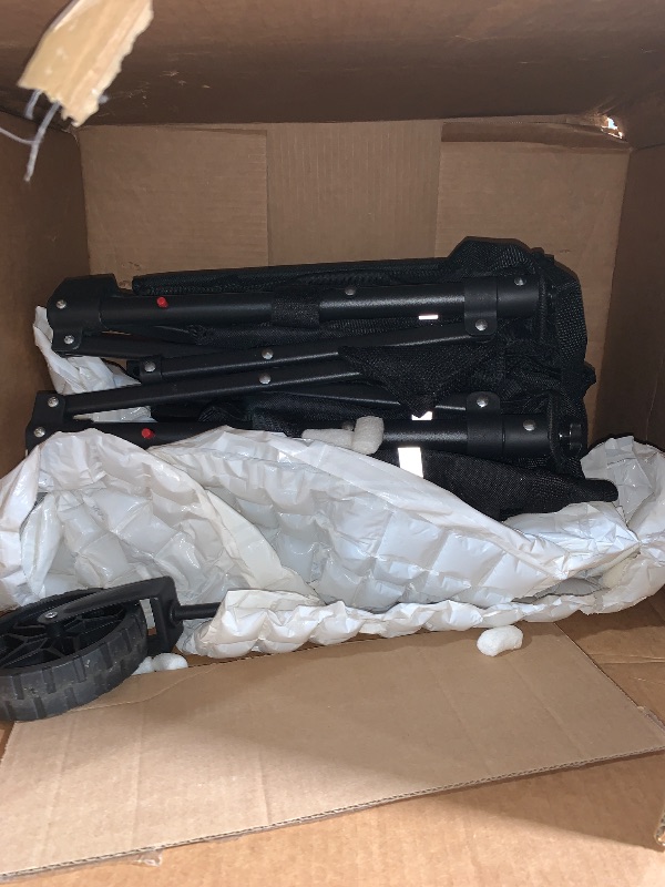 Photo 1 of (MISSING 1 WHEEL) ROSONG Collapsible Wagon Cart with Wheels Foldable - Folding Utility Heavy Duty Wagons Carts for Grocery Sports Garden Shopping Camping Wheelbarrows (Black, 120L)