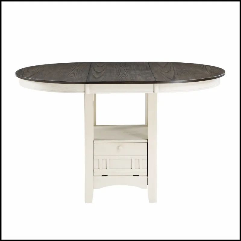 Photo 1 of ***STOCK PHOTO FOR REFERENCE ONLY ***Traditional Design Counter Height Dining Table with Extension Leaf and Built-in Storage, Perfect for Elegant and Functional Dining Rooms