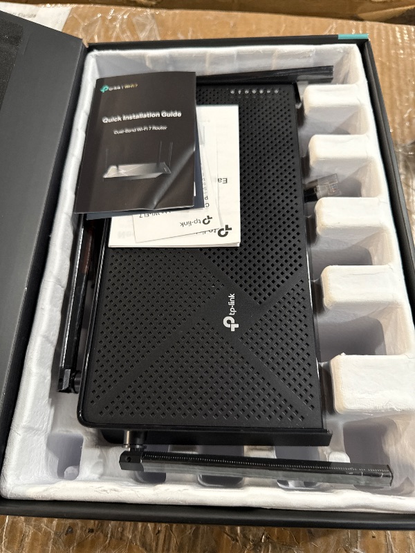 Photo 1 of (used/fair) TP-Link Dual-Band BE3600 Wi-Fi 7 Router Archer BE230 | 4-Stream | 2×2.5G + 3×1G Ports, USB 3.0, 2.0 GHz Quad Core, 4 Antennas | VPN, EasyMesh, HomeShield, MLO, Private IOT | Free Expert Support