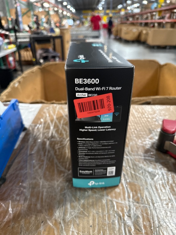 Photo 1 of (used/fair) TP-Link Dual-Band BE3600 Wi-Fi 7 Router Archer BE230 | 4-Stream | 2×2.5G + 3×1G Ports, USB 3.0, 2.0 GHz Quad Core, 4 Antennas | VPN, EasyMesh, HomeShield, MLO, Private IOT | Free Expert Support