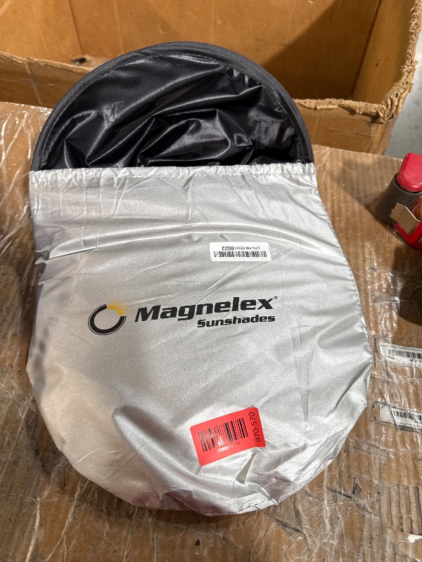 Photo 1 of (used/fair) (bagged) Magnelex Windshield Sun Shade - Reflective Fabric Blocks Sun and Keeps Your Vehicle Cool, Foldable Sun Shield for Car Sunshade