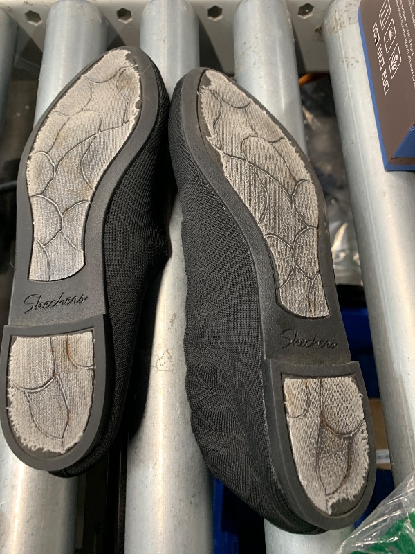 Photo 1 of **DIRTY SOLES** 
Skechers womens Cleo Bewitched - Engineered Knit Skimmer Ballet Flat, Black, 9.5 US