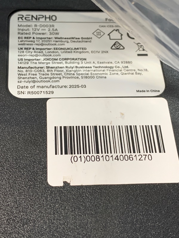 Photo 1 of (see all images) RENPHO Foot Massager Machine with Heat [2025 Upgraded], Shiatsu Foot Massager for Plantar Fasciitis