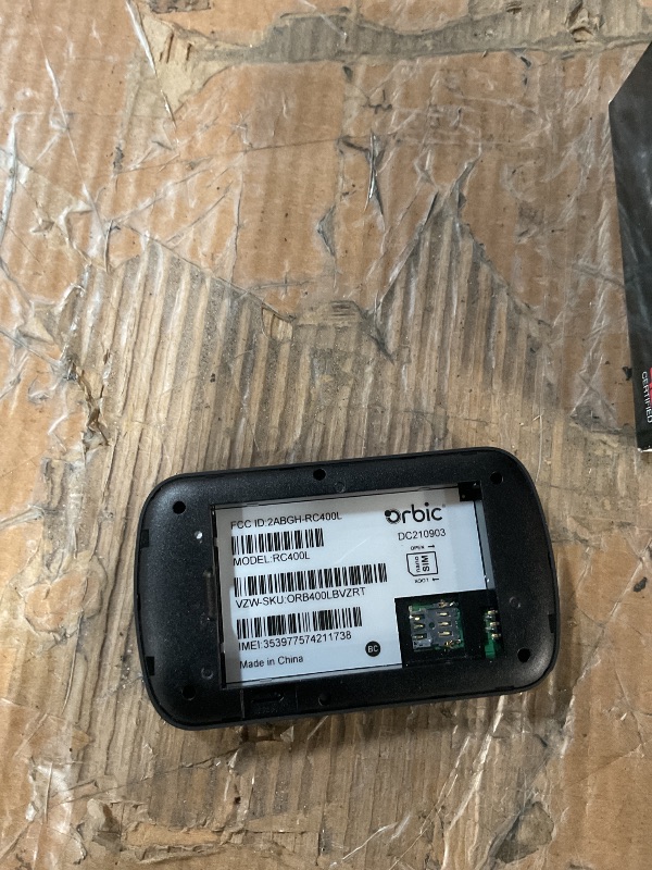 Photo 1 of * missing the back cover *
Orbic Verizon Speed Mobile Hotspot | 4G LTE |Connect up to 10 Wi-Fi Enabled Devices | Up to 12 hrs of Usage time |Up to 5 Days of Stand-by time | Great for Remote Workers