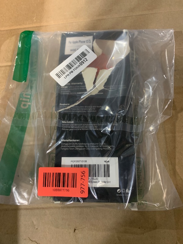 Photo 1 of TOCOL for iPhone 12 Screen Protector 9H Hardness Military Grade Shatterproof HD Tempered Glass Full Coverage Easy Installation Case Friendly 2 Pack