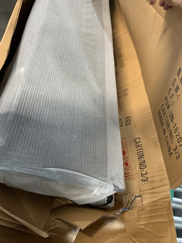 Photo 1 of Meridian Furniture Luxus Collection Modern | Contemporary Round Shaped Velvet Upholstered Bed with Deep Button Tufting and Footboard Storage, Full, Grey