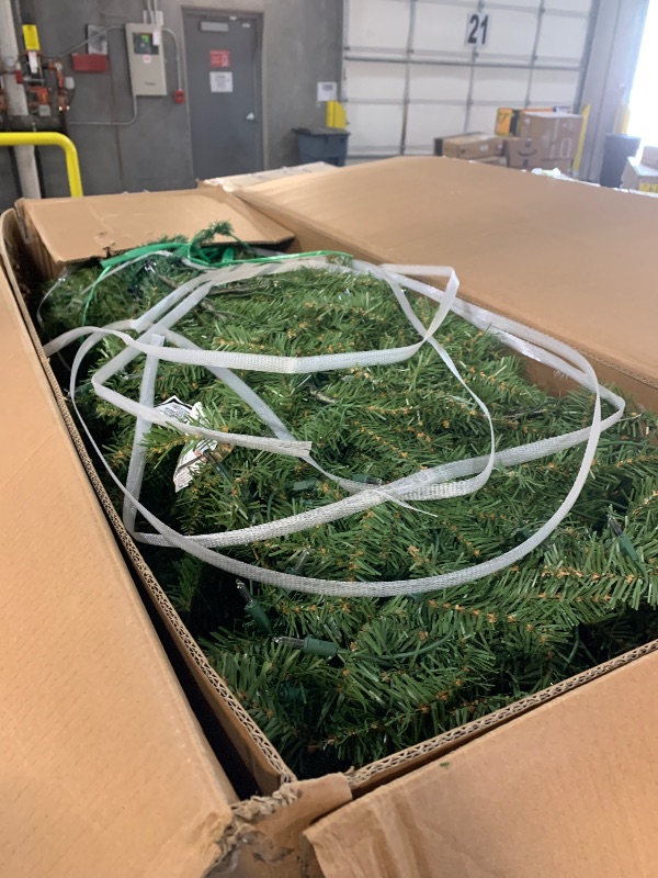 Photo 1 of ***(MAJOR DAMAGE/ MISSING PARTS/SEE NOTES FOR DETAILS)***National Tree Company 9 ft Pre-Lit Dunhill Fir Artificial Christmas Tree, 900 LED Lights, 4,026 Tips, Foot Pedal, 10 Light Functions, Includes Stand, Green