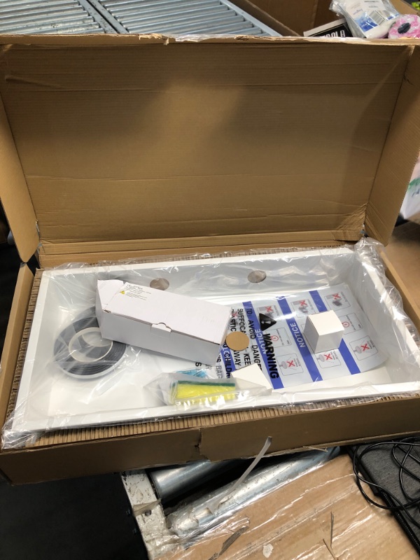 Photo 1 of (USED/FAIR) Neodrain Shower Niche with Non-dimmable LED Downlight, 24X12Inch White Stainless Niche No Tile Needed Shower Niche, Built-in Recessed Niche for Bathroom Storage