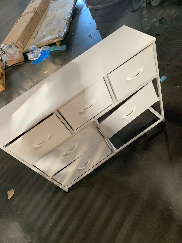 Photo 1 of ***MISSING DRAWERS***WLIVE 7 Drawer Dresser TV Stand, Dressers for Bedroom, Fabric Storage Tower, Hallway, Entryway, Closets, Sturdy Steel Frame, Wood Top, Easy Pull Handle, White