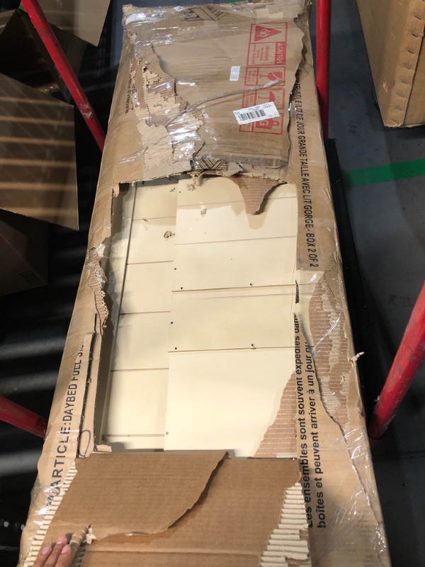 Photo 1 of ***STOCK PHOTO FOR REFERENCE ONLY***Daybed with Trundle and LED Light, Heavy Duty Metal Full Bed Frame with Upholstered Storage Headboard & Charging Station, Day Bed Pop Up Trundle Bed for Living Room,Bedroom and Guest Room, Black