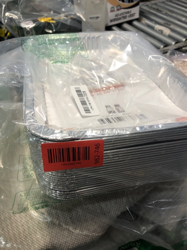 Photo 1 of (25 Pack) 1/4 Size Cookie Sheet Baking Cake Pans l 12.8” x 8.9” Disposable Aluminum Foil Trays l Premium Heavy Duty Nonstick Baking Sheets Reusable