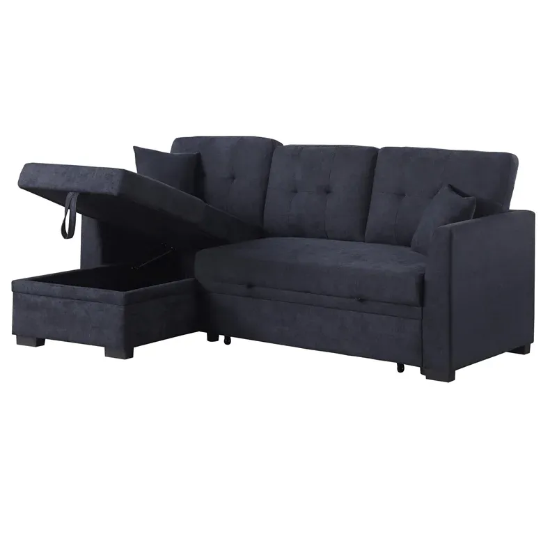 Photo 1 of ****BOX 3 OF 3 ONLY*********Hybition Modern Velvet Sofa Convertible L-Shaped Sofa Pull Out Sleeper Sofa Bed