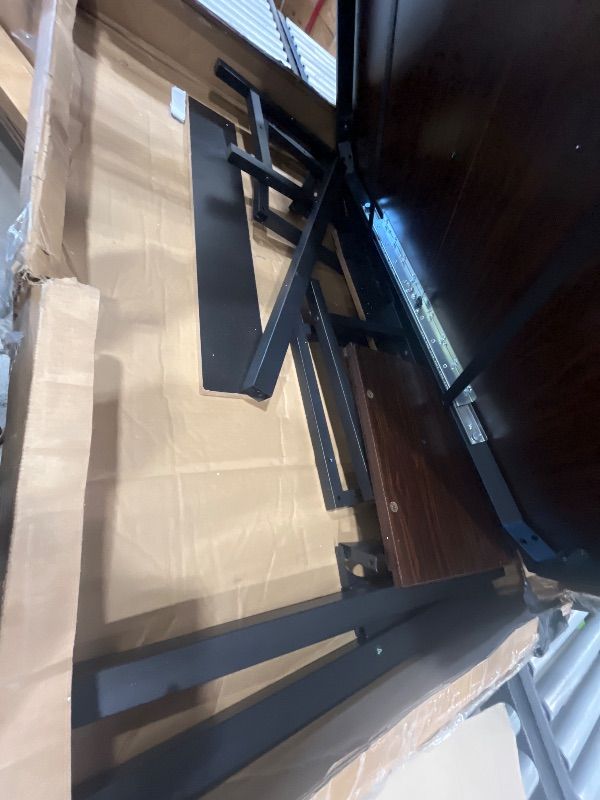 Photo 1 of *** PARTIAL SET *** Feonase 7-Piece Dining Table Set with 6 Stools, 63 Inch Extendable Kitchen Table for 4-8, Kitchen Room Set with MDF Board & Metal Frame, Farmhouse Table, Space-Saving, Espresso