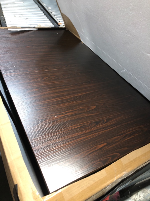 Photo 1 of *** PARTIAL SET *** Feonase 7-Piece Dining Table Set with 6 Stools, 63 Inch Extendable Kitchen Table for 4-8, Kitchen Room Set with MDF Board & Metal Frame, Farmhouse Table, Space-Saving, Espresso