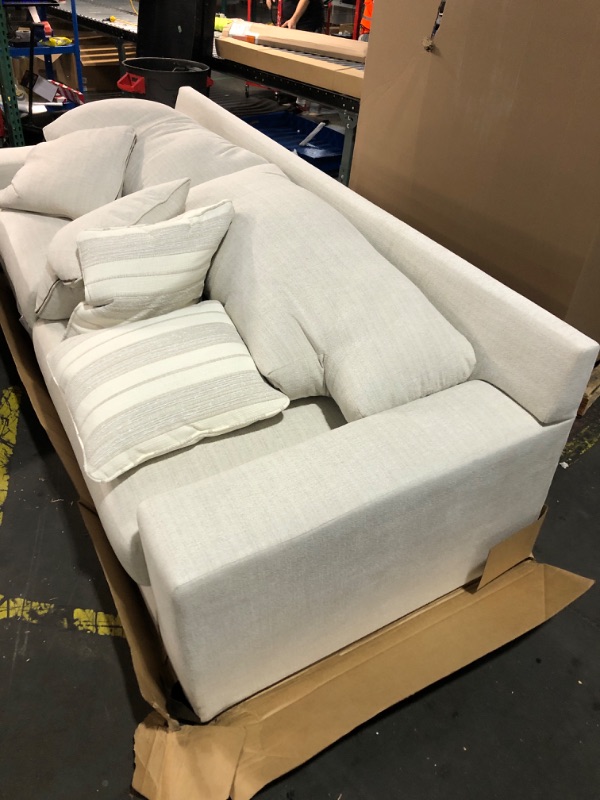 Photo 1 of *****FACTORY NEW OPENED FOR INSPESHTION****** Signature Design by Ashley Maggie Contemporary Upholstered Sofa with Accent Pillows, Off-White