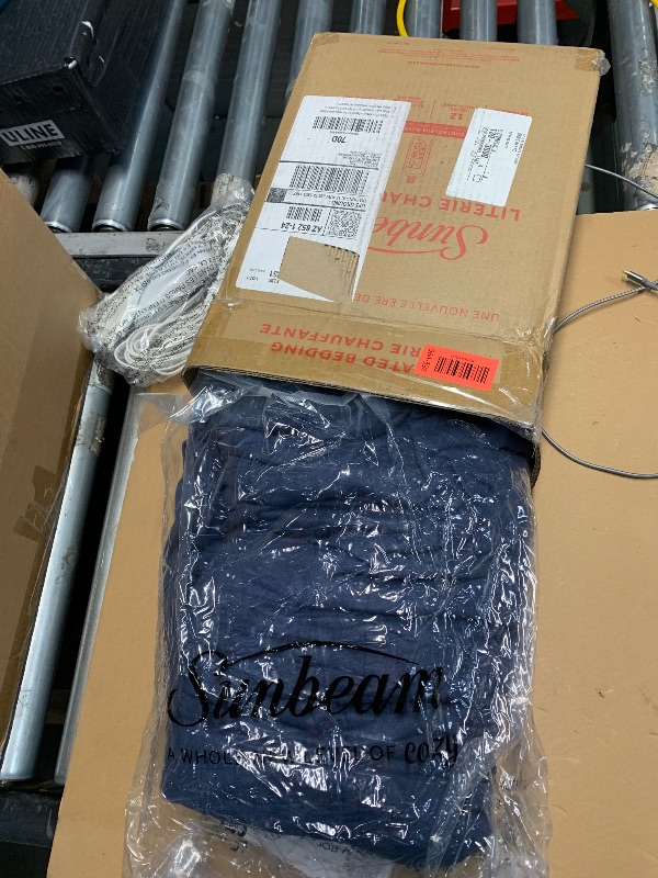 Photo 1 of **BLUE NAVY*****STOCK PHOTO FOR REFERENCE ONLY***Sunbeam Electric Royal Luxe Microplush Heated Blanket, 12 Heat Settings, 12-Hour Auto Shut-Off, Fast Heating, Warm and Cozy, Cadet Blue Color, Twin (84" x 62")