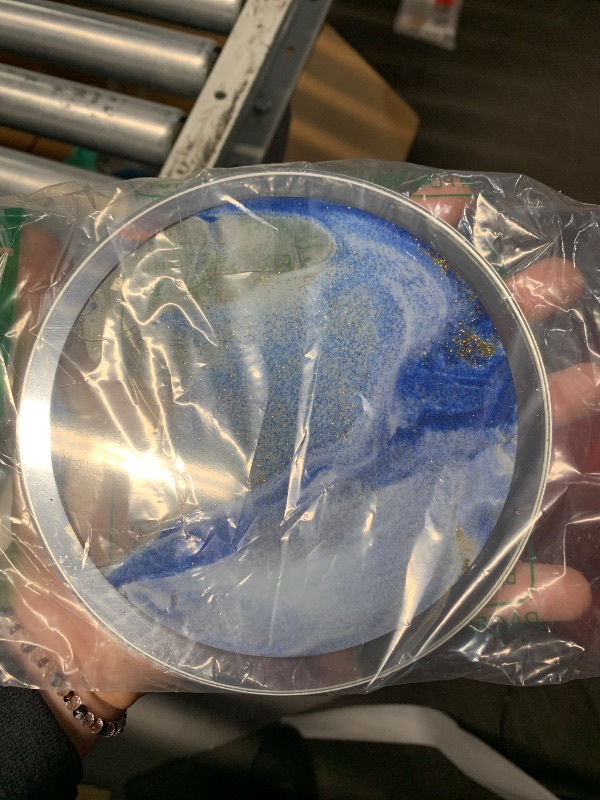 Photo 1 of ***PARTIAL SET, MISSING ART FRAME- PRICE ADJUSTED*** ART PIECE FOR Heuanpte Moving Sand Art Table Lamp - 3D Round Picture With 3 Colors and Stand - Relaxing Desktop Home Office Decor