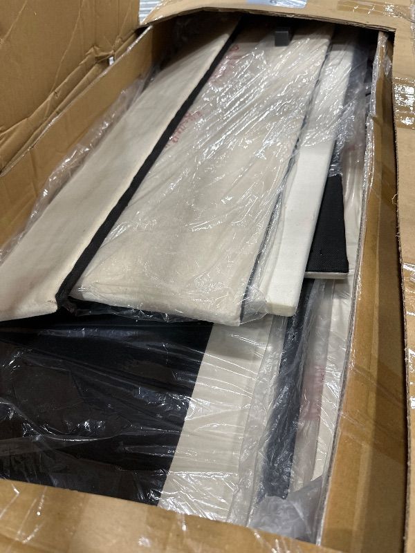 Photo 1 of ***STOCK PHOTO FOR REFERENCE ONLY******TRUCK/TRAILER PICKUP ONLY*** Garvee Queen Bed Frame with Headboard, Beige Upholstered Bed Frame Queen, Heavy-Duty Queen Platform Bed Frame with Strong Wood Slats, Upholstered Mattress Foundation No Box Spring Needed