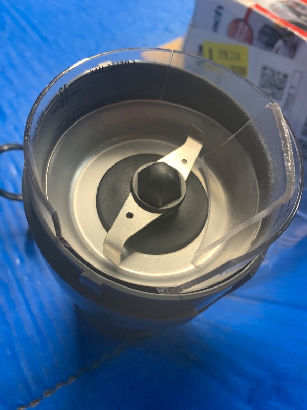 Photo 1 of ***DAMAGED, SEE PHOTOS*** Hamilton Beach Fresh Grind Electric Coffee Grinder for Beans, Spices and More, Stainless Steel Blades, Removable Chamber, Makes up to 12 Cups, Black